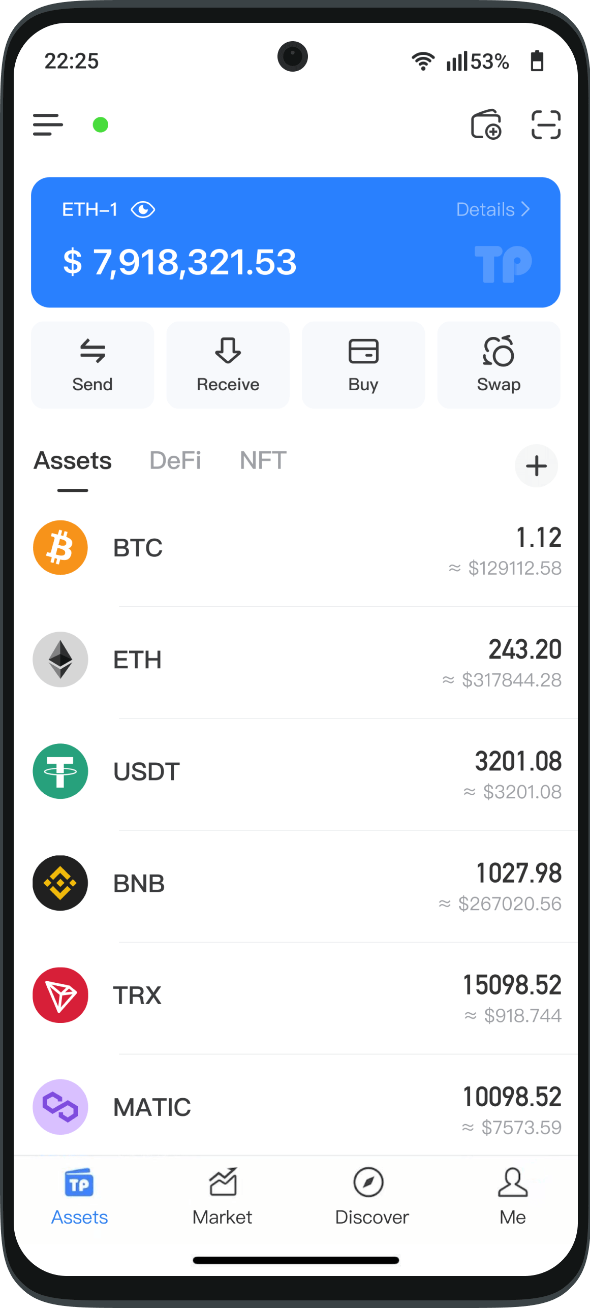 TokenPocket Android安卓手机版数字货币钱包截图 - 支持USDT BTC ETH